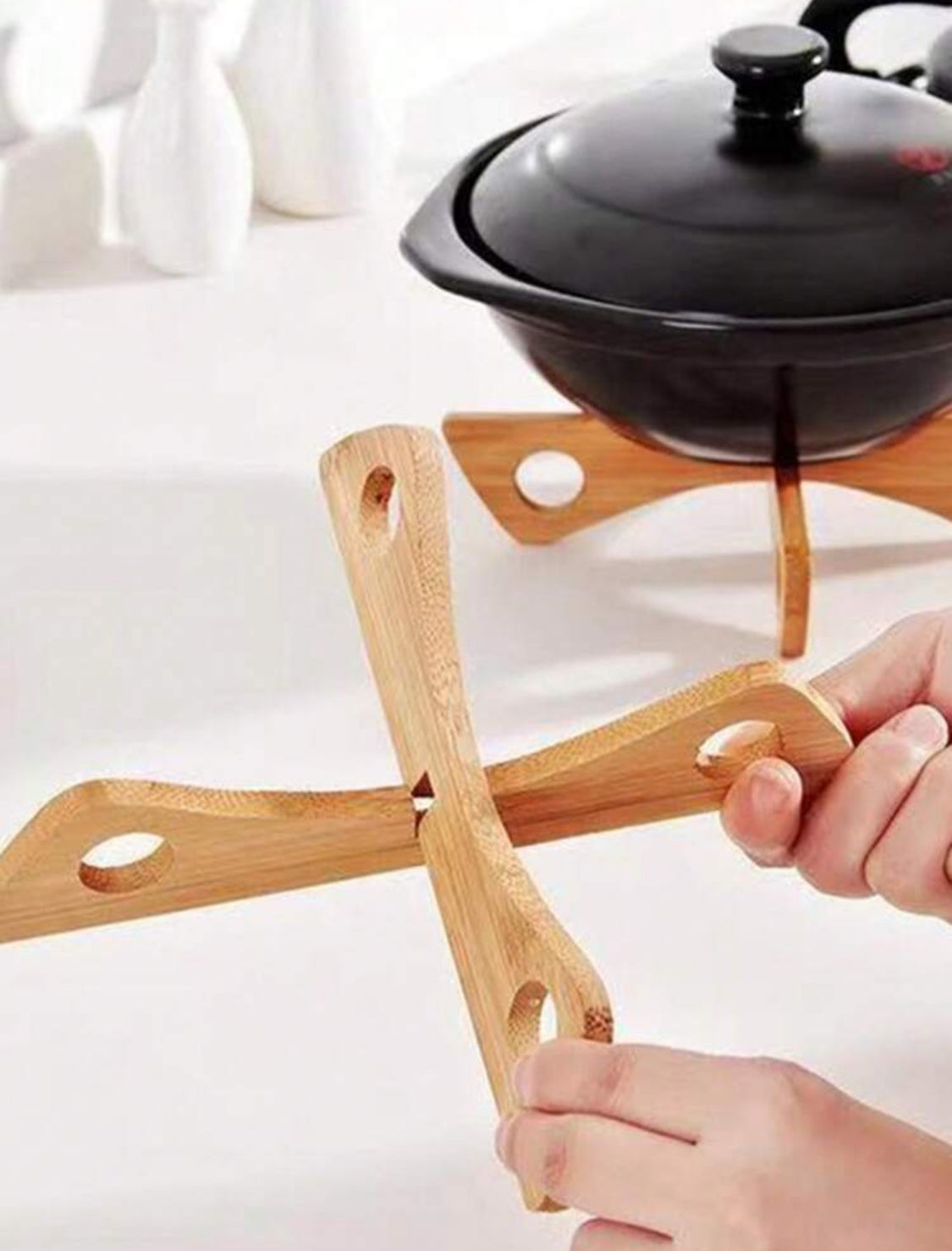 Base de bambú para ollas calientes