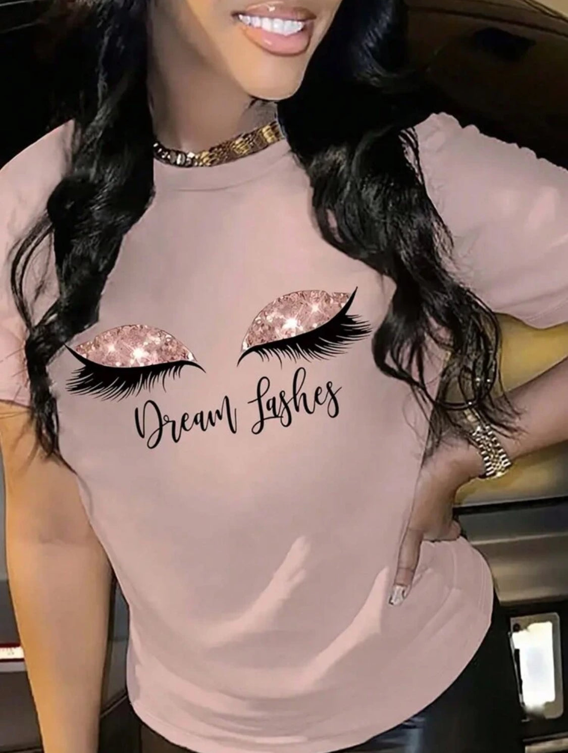 Playera tipo Blusa Pink Eyes Talla Mediana