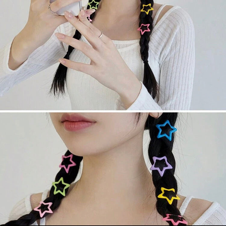 Clips en forma de Estrellitas (10 pzs)