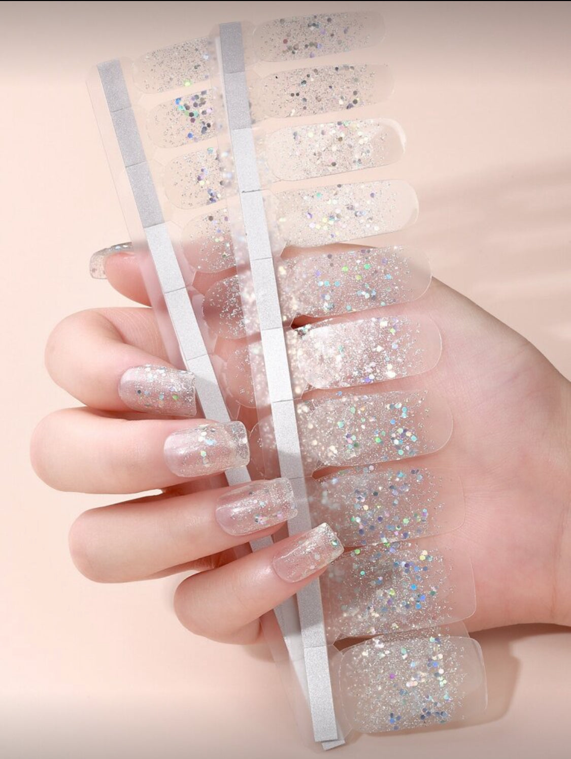 Stickers para Uñas Press On (14 pzs) Cristal