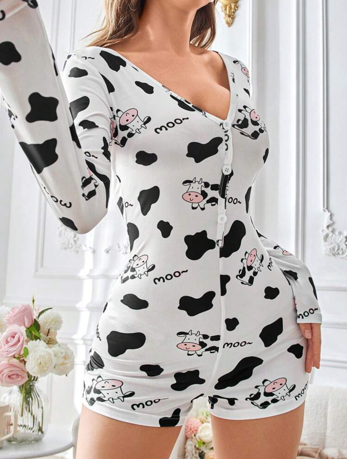 Pijama Mono Vaquitas Talla Mediana