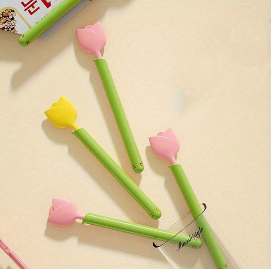 Clips para alimentos en forma de Tulipán con contenedor con imán  (5 piezas)