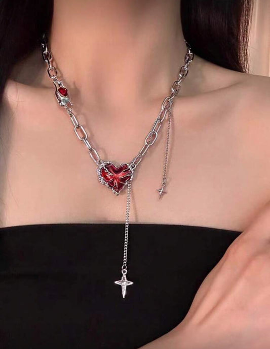 Collar Gótico con Cadena de Cruz #8