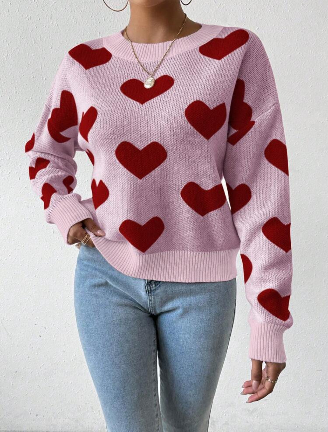 Suéter Pink con corazones