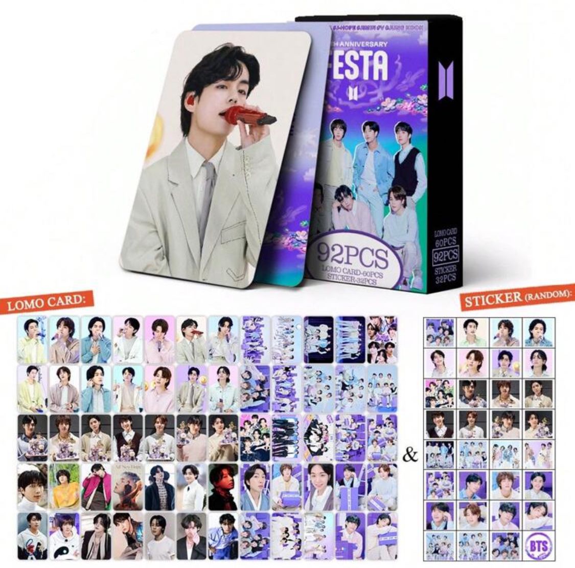 Photo Cards BTS (60 photo cards+32 pegatinas)