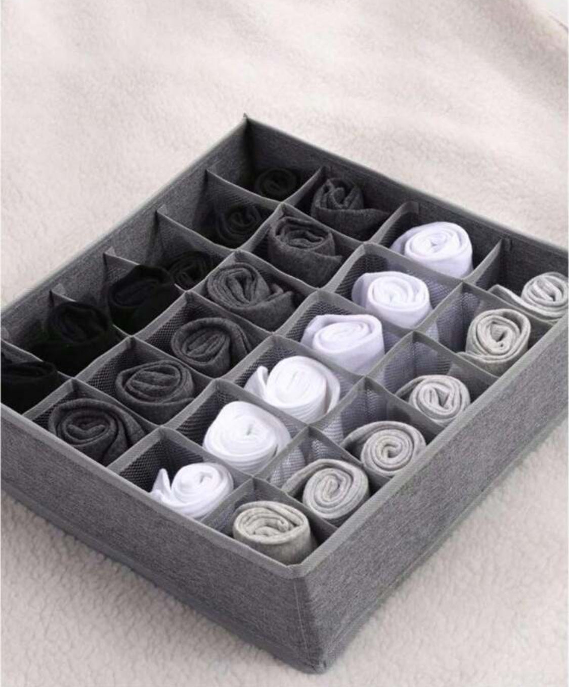 Organizador de Ropa Interior con 24 Compartimientos Gris