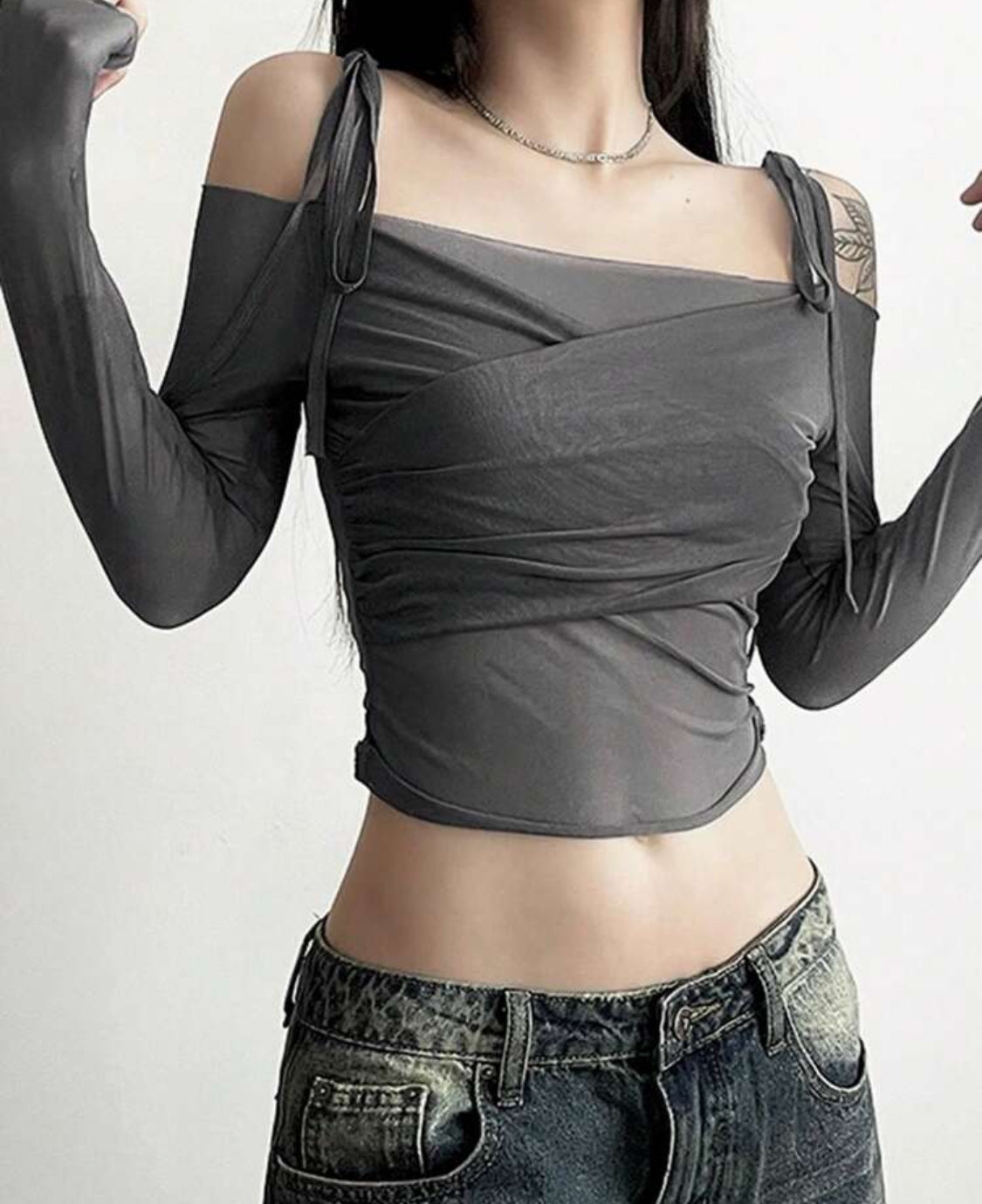 Blusa tipo mesh Talla Mediana (QUEDA A UNA TALLA CHICA)