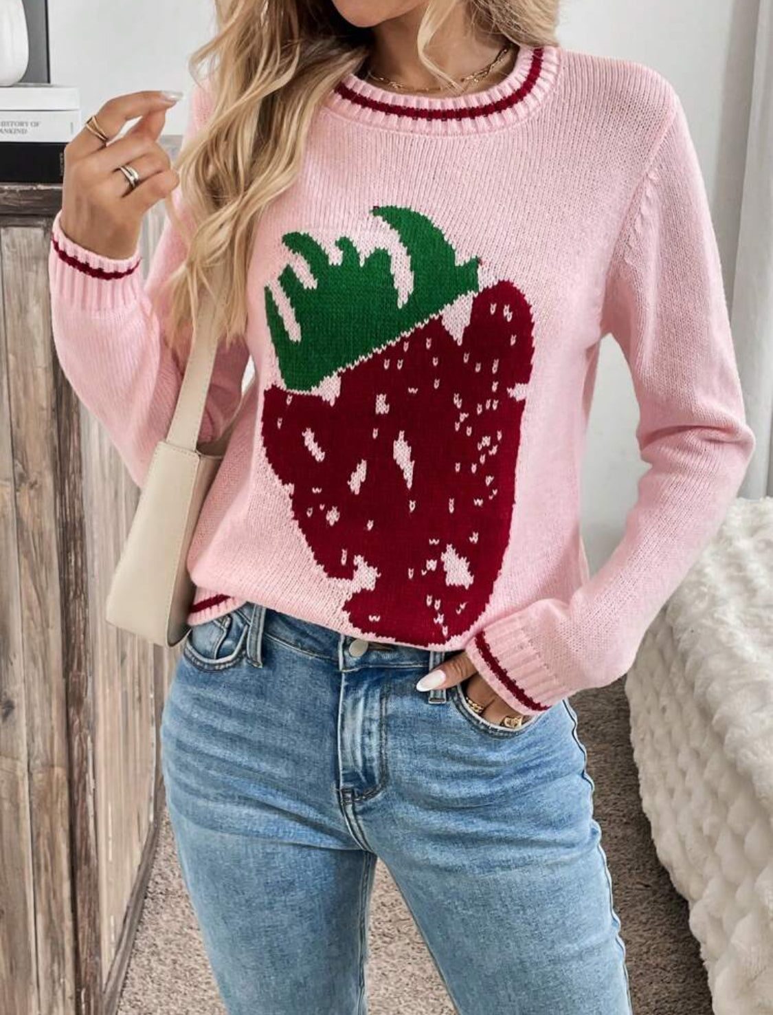 Suéter de fresa Talla Mediana