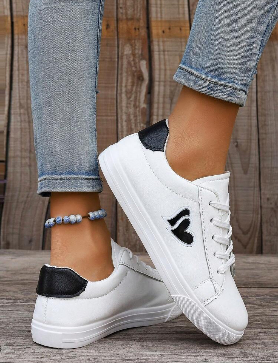 Tenis corazón black