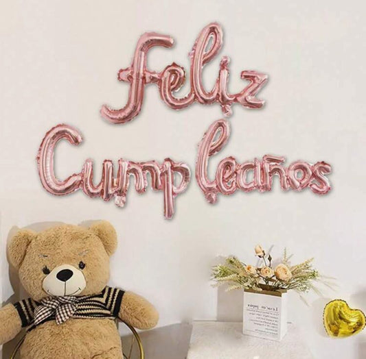 Set de Globos Jumbo Feliz Cumpleaños Rose Gold