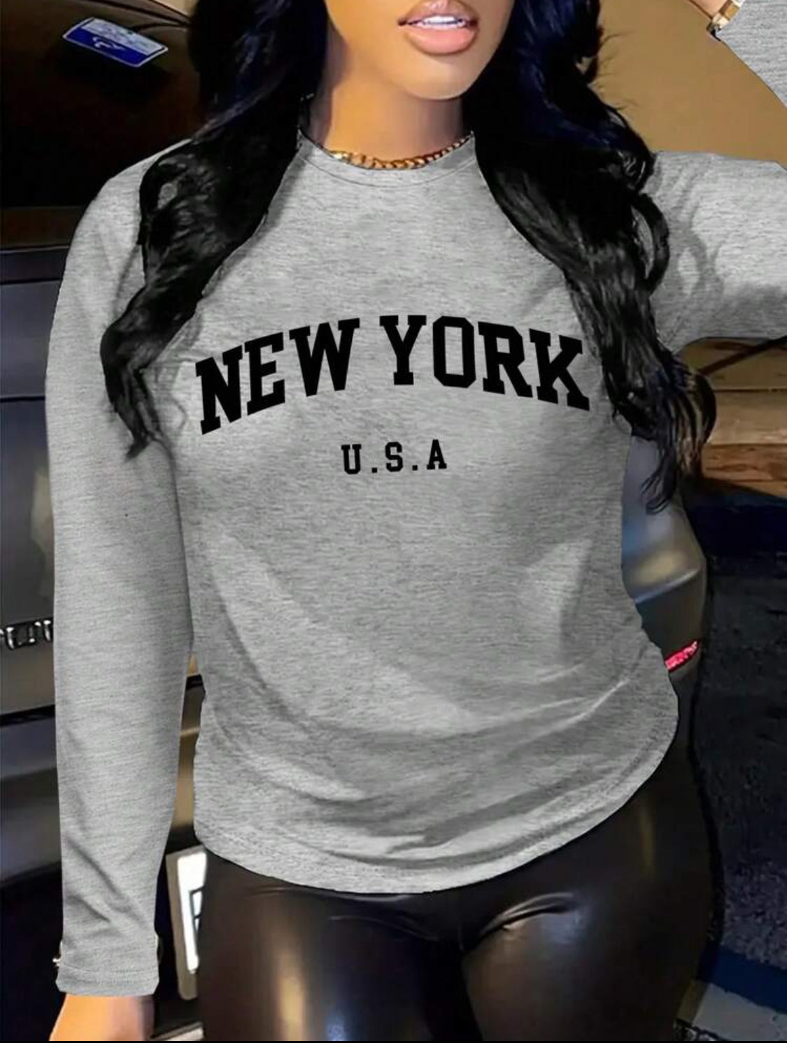 Camiseta estampada manga larga Talla Extra Grande