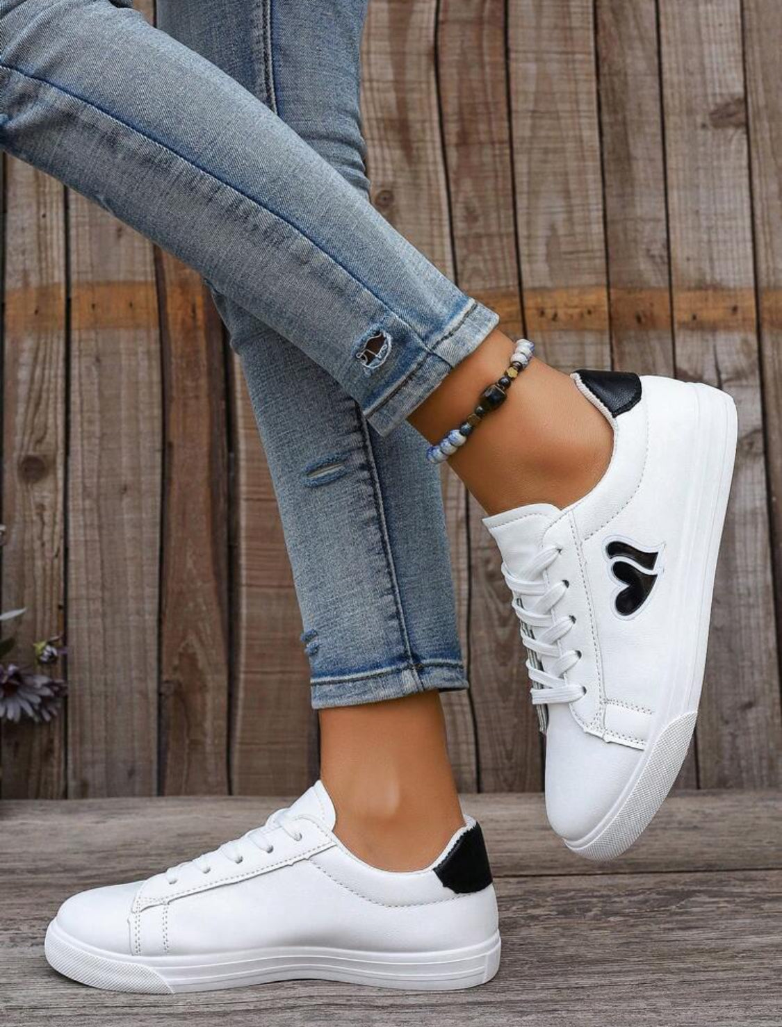 Tenis corazón black