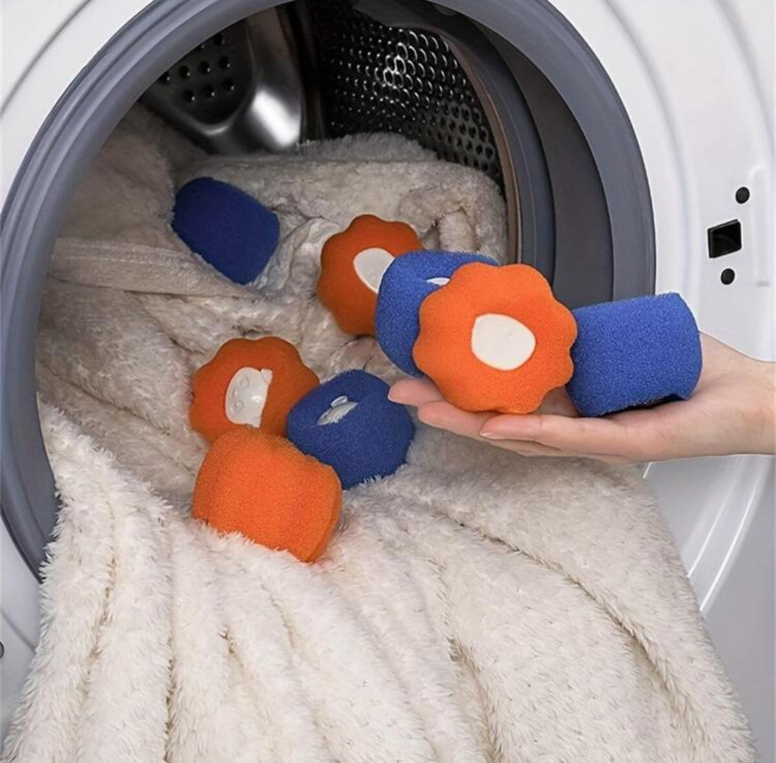 Bolas atrapa pelusa para lavadora (5 pzs)