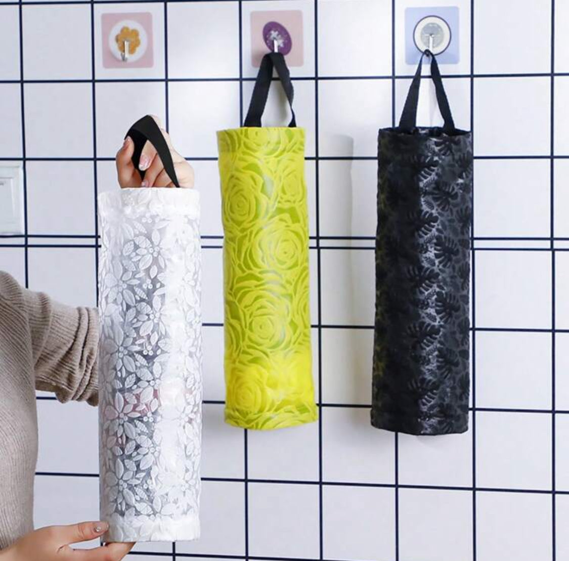 Almacenamiento decorativo para bolsas de cocina