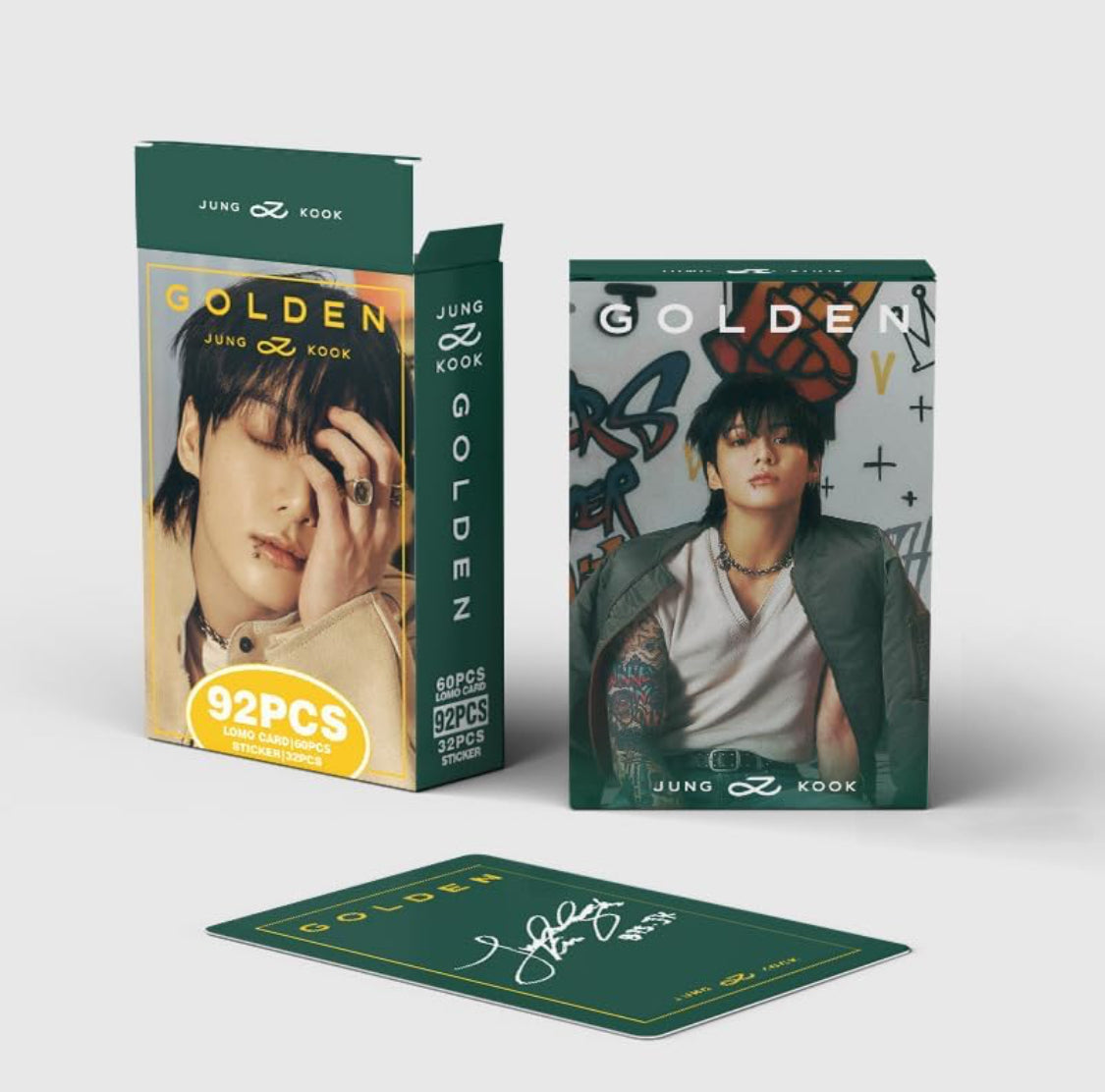 Photo Cards Jungkook BTS (60 photo cards+32 pegatinas)