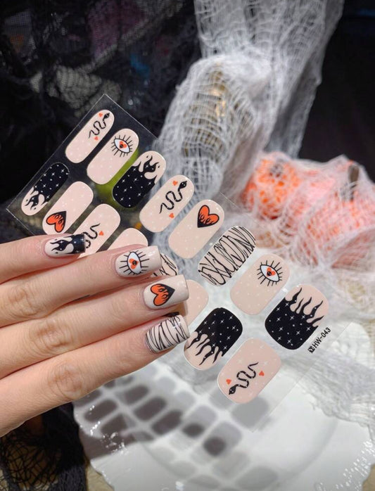 Stickers para Uñas Press On (16 pzs) 043 Halloween Beige