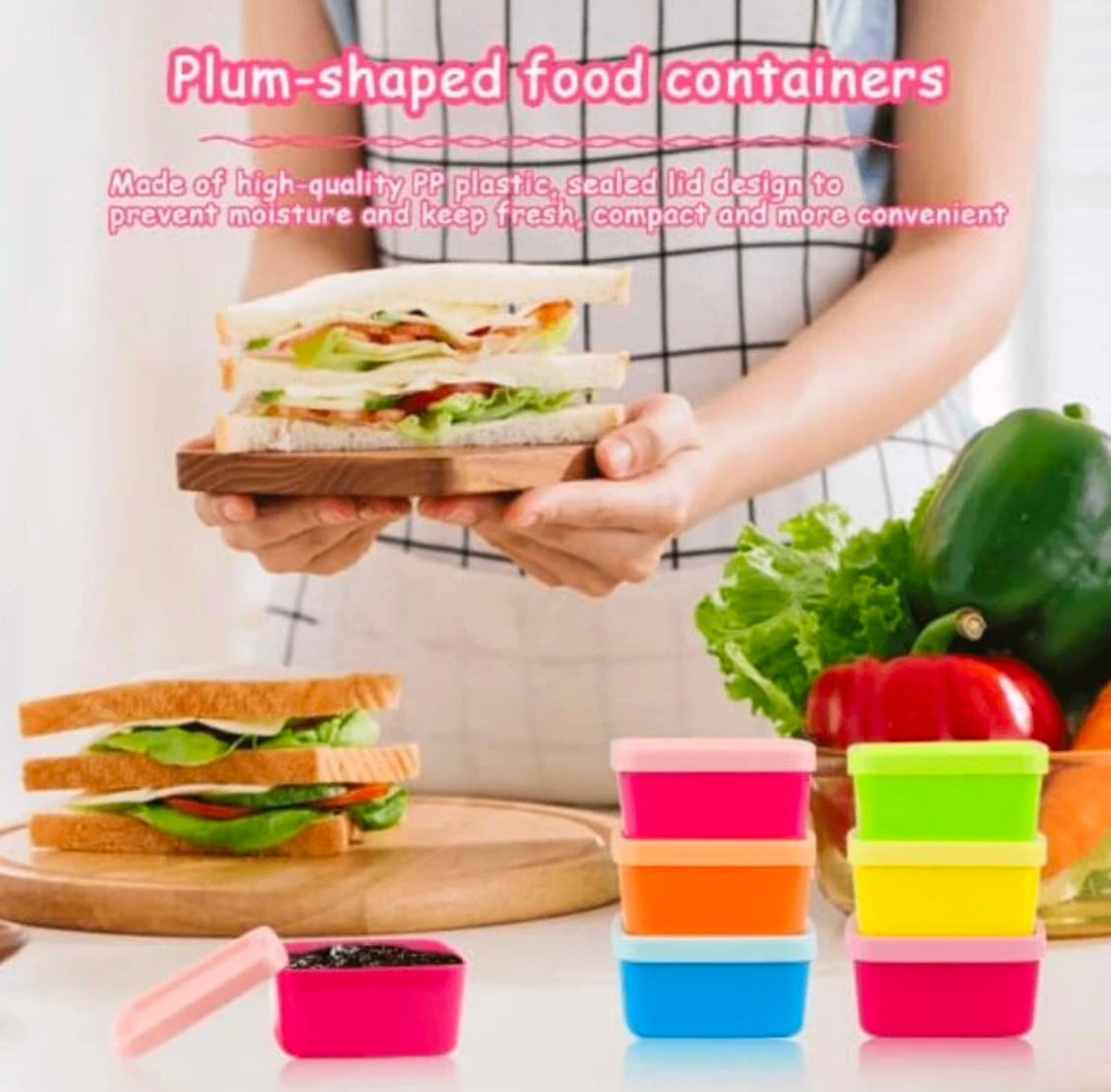Mini Contenedores para Lunch (4 pzs)