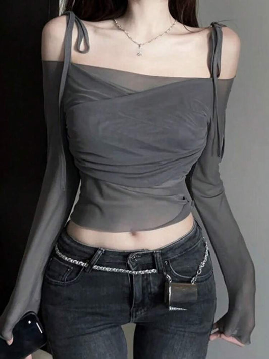 Blusa tipo mesh Talla Mediana (QUEDA A UNA TALLA CHICA)