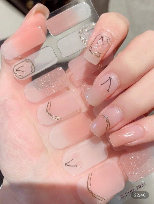 Stickers para Uñas Press On (14 pzs) 203 modelo V