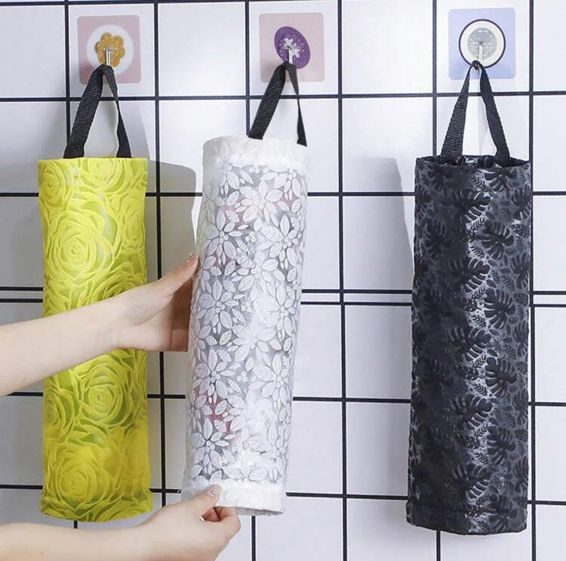 Almacenamiento decorativo para bolsas de cocina