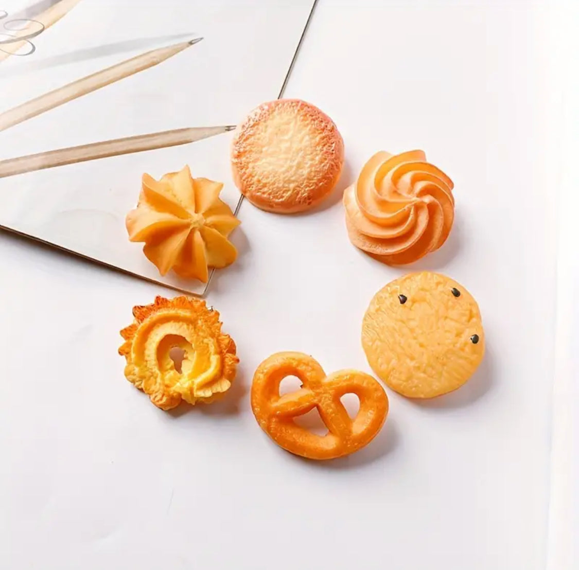 Set de clips para cabello en forma de galleta (6 pzs)