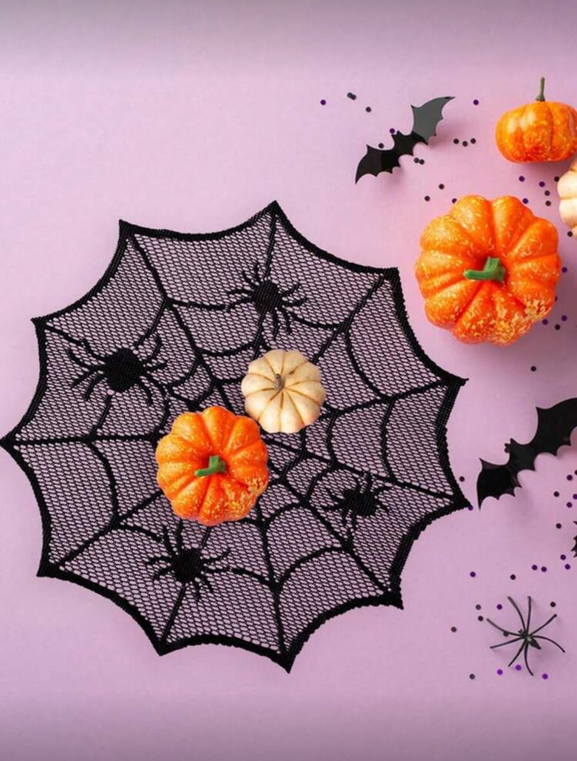 Mantel individual en forma de telaraña