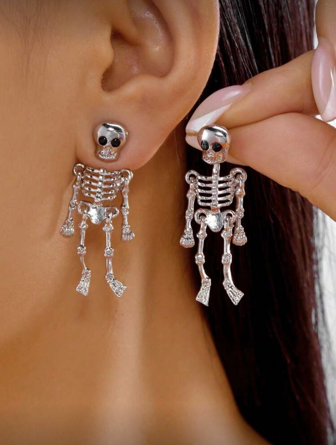 Aretes Calaca color Plata