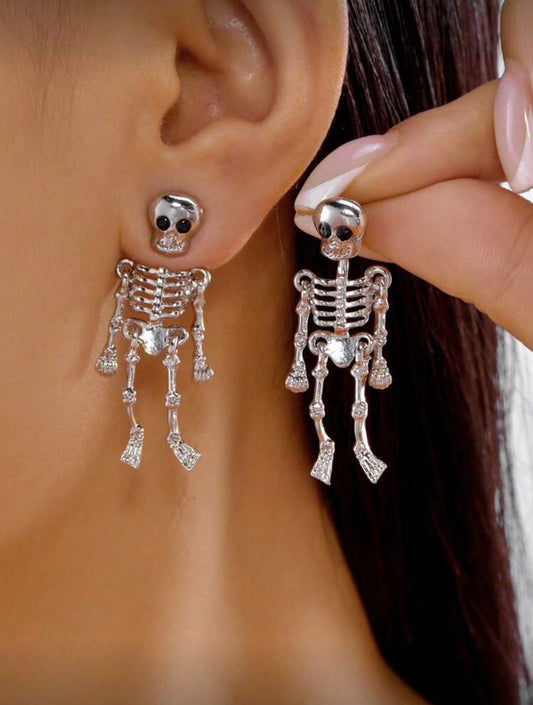 Aretes Calaca color Plata