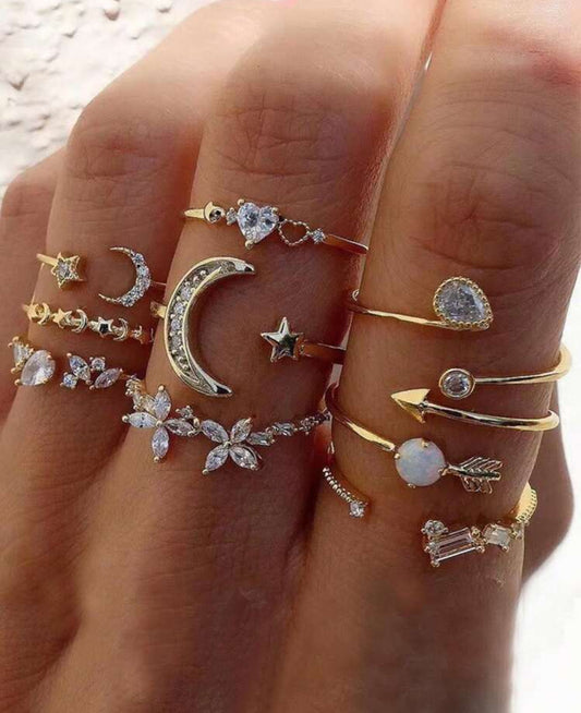 Set de Anillos Ajustables (9 pzs)