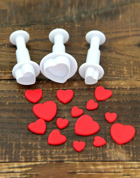 Cortador kawaii en forma de corazones  (3 tamaños diferentes)