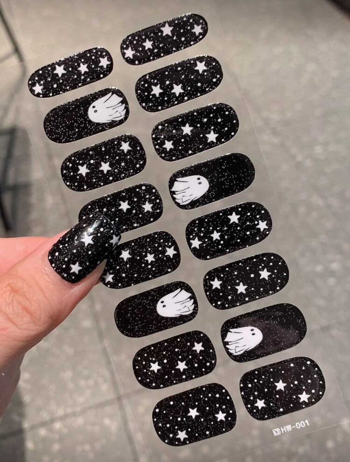 Stickers para Uñas Press On (16 pzs) Halloween 1 Fantasmitas