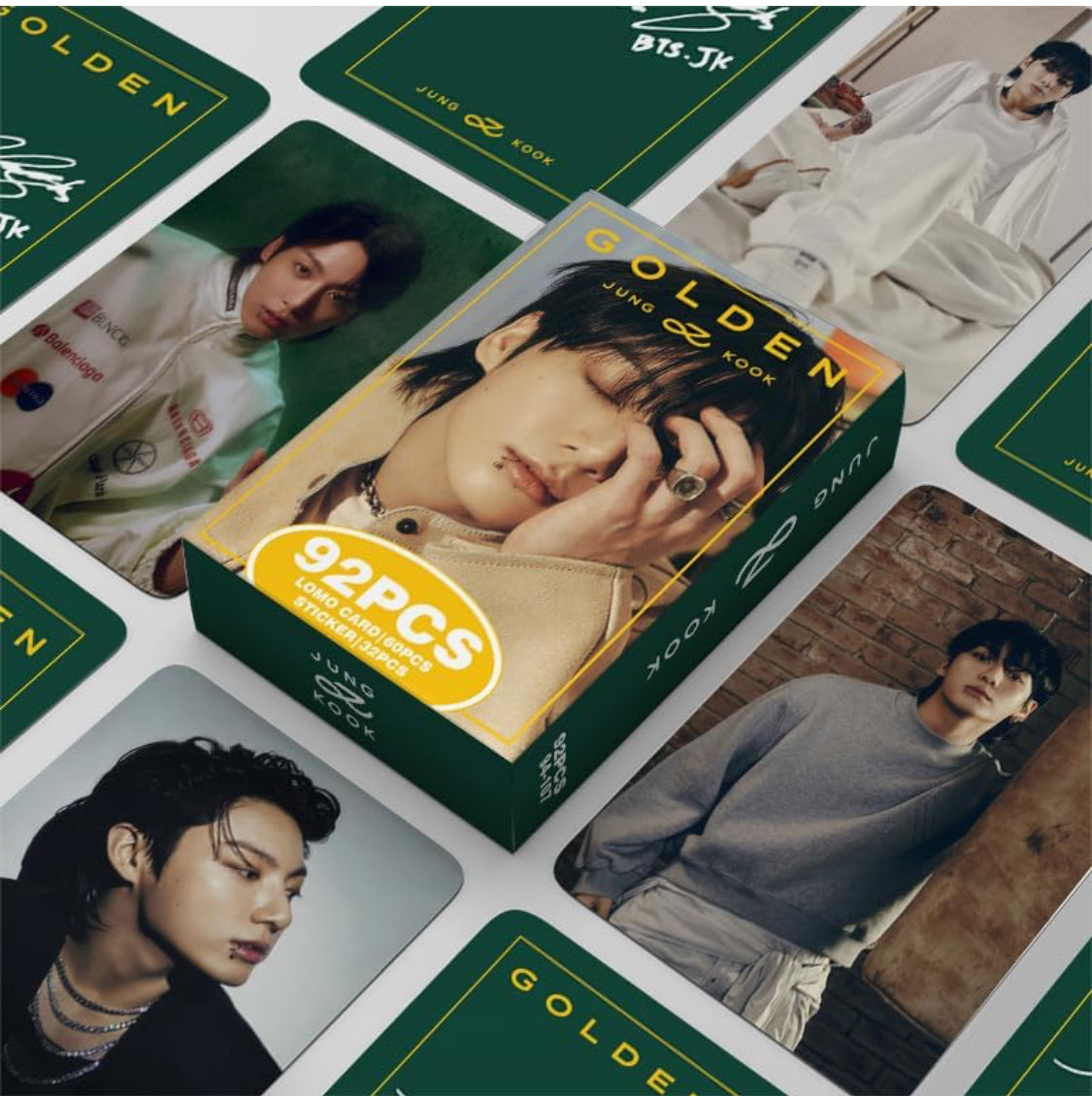 Photo Cards Jungkook BTS (60 photo cards+32 pegatinas)