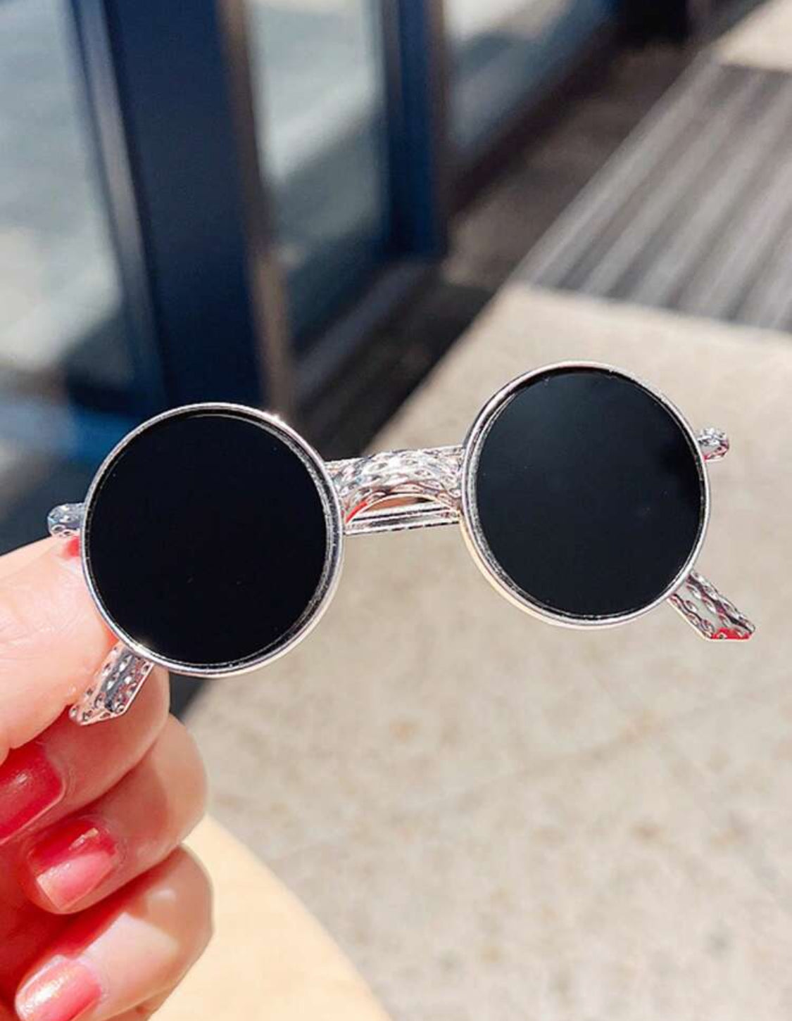 Clip para pelo en forma de gafas