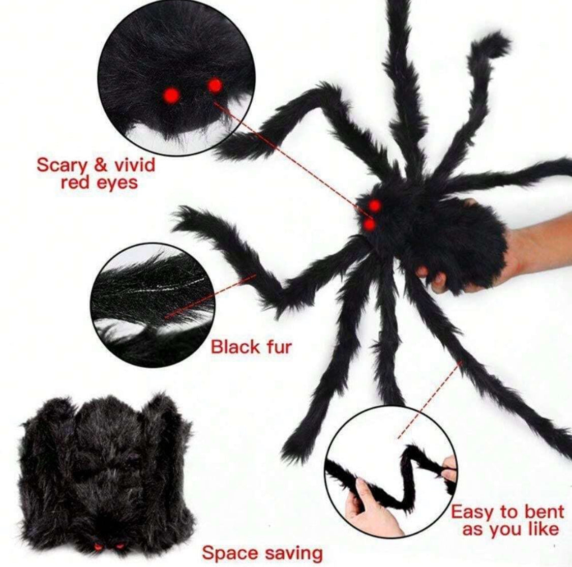 Araña decorativa jumbo 90cm