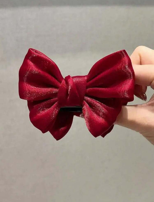 Clip de Moño Rojo para Cabello