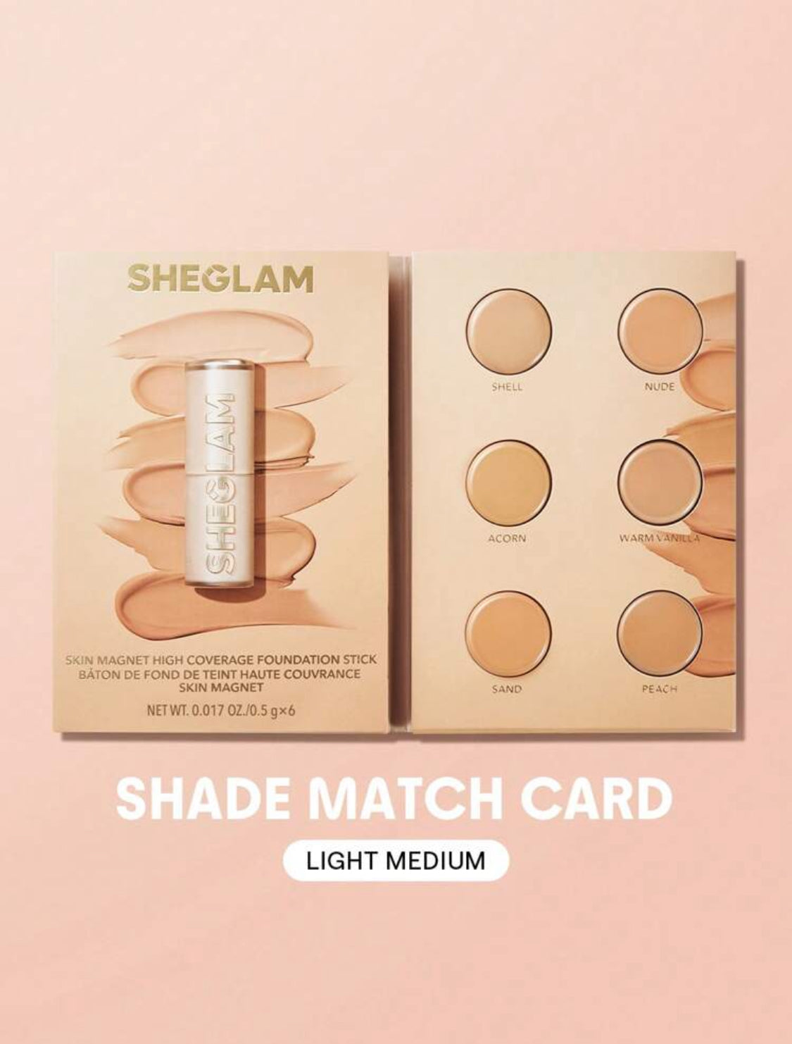 Base de maquillaje o corrector en crema marca SHEGLAM (6 tonos)