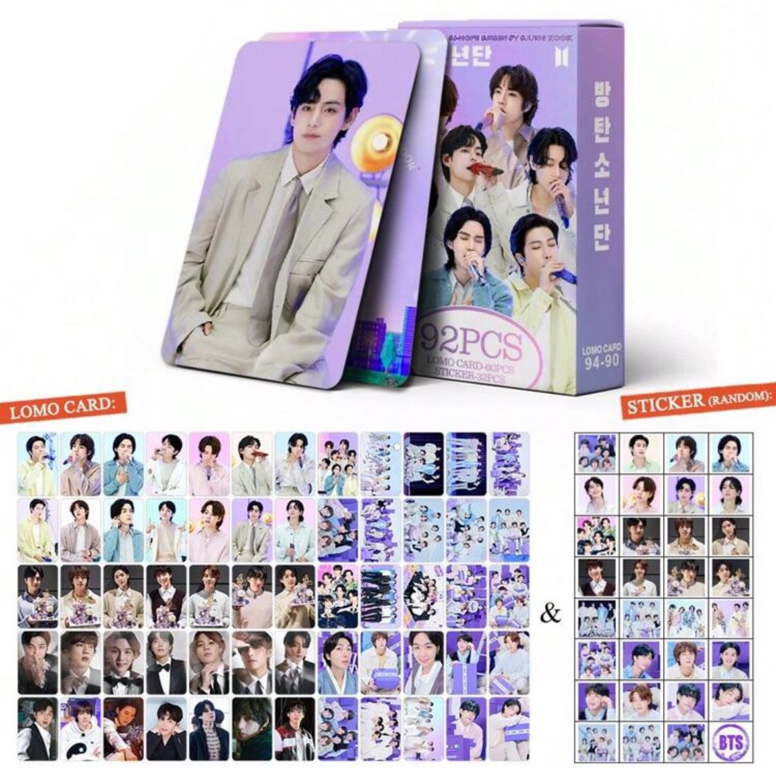 Photo Cards BTS (60 photo cards+32 pegatinas)