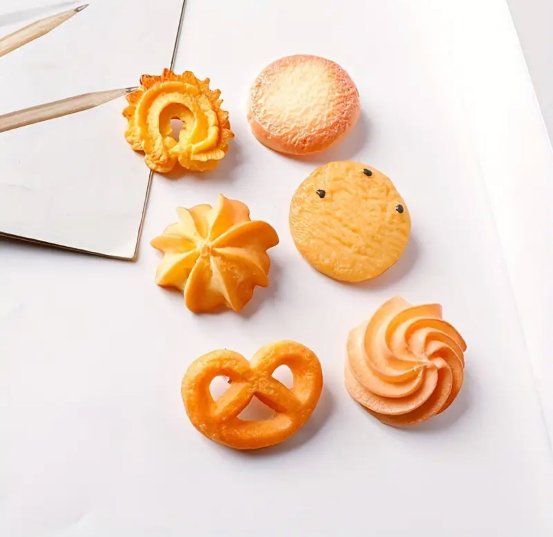 Set de clips para cabello en forma de galleta (6 pzs)