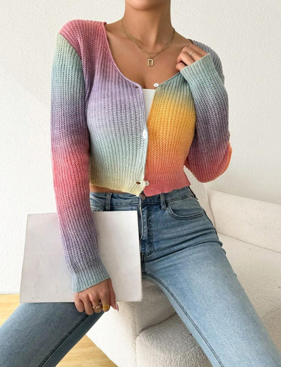 Chaqueta cardigan casual Talla Chica