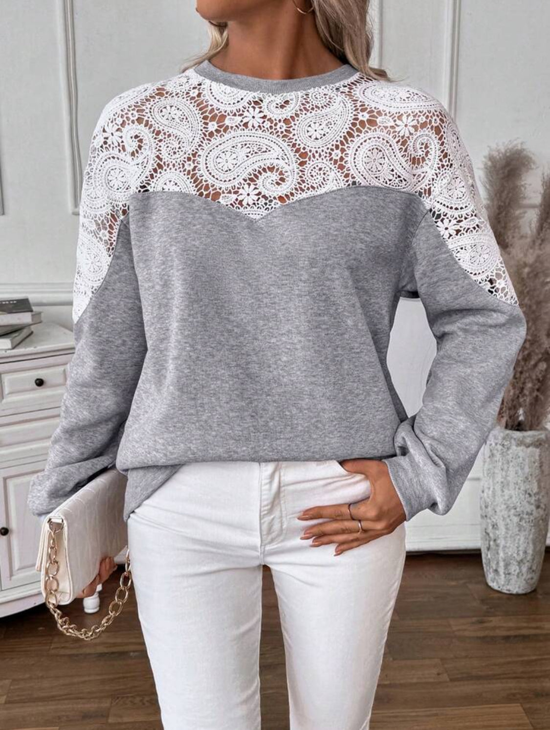 Sudadera con encaje Talla Mediana