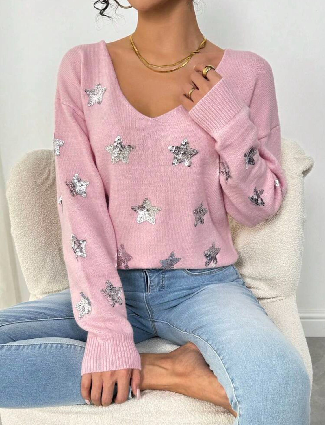 Jersey Canele hombro caído Estrellitas Talla Chico