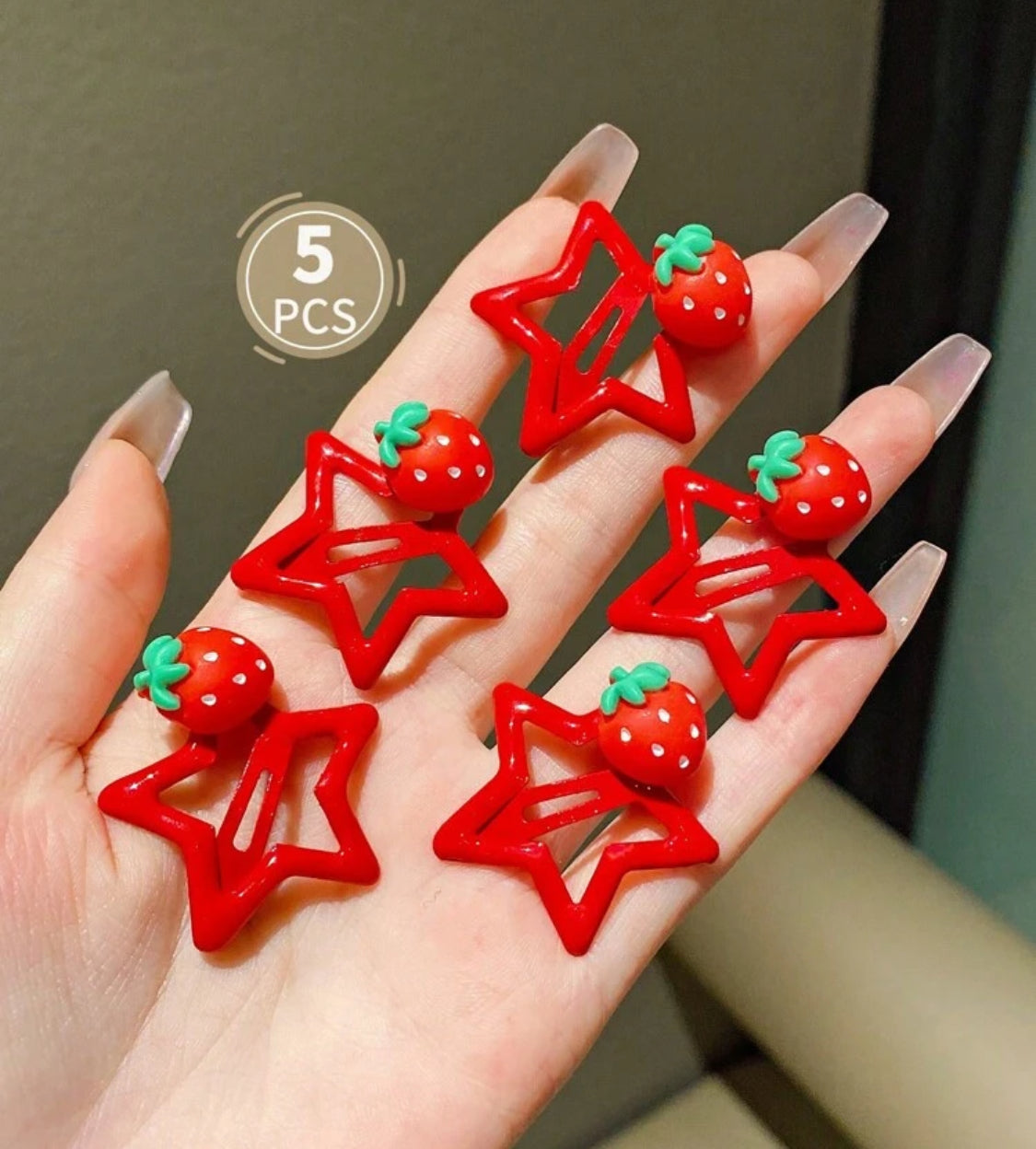 Set de pinzas clip Fresitas 5 piezas