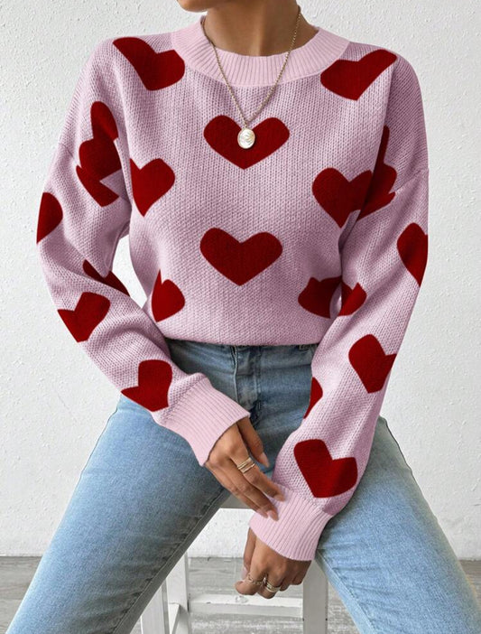 Suéter Pink con corazones