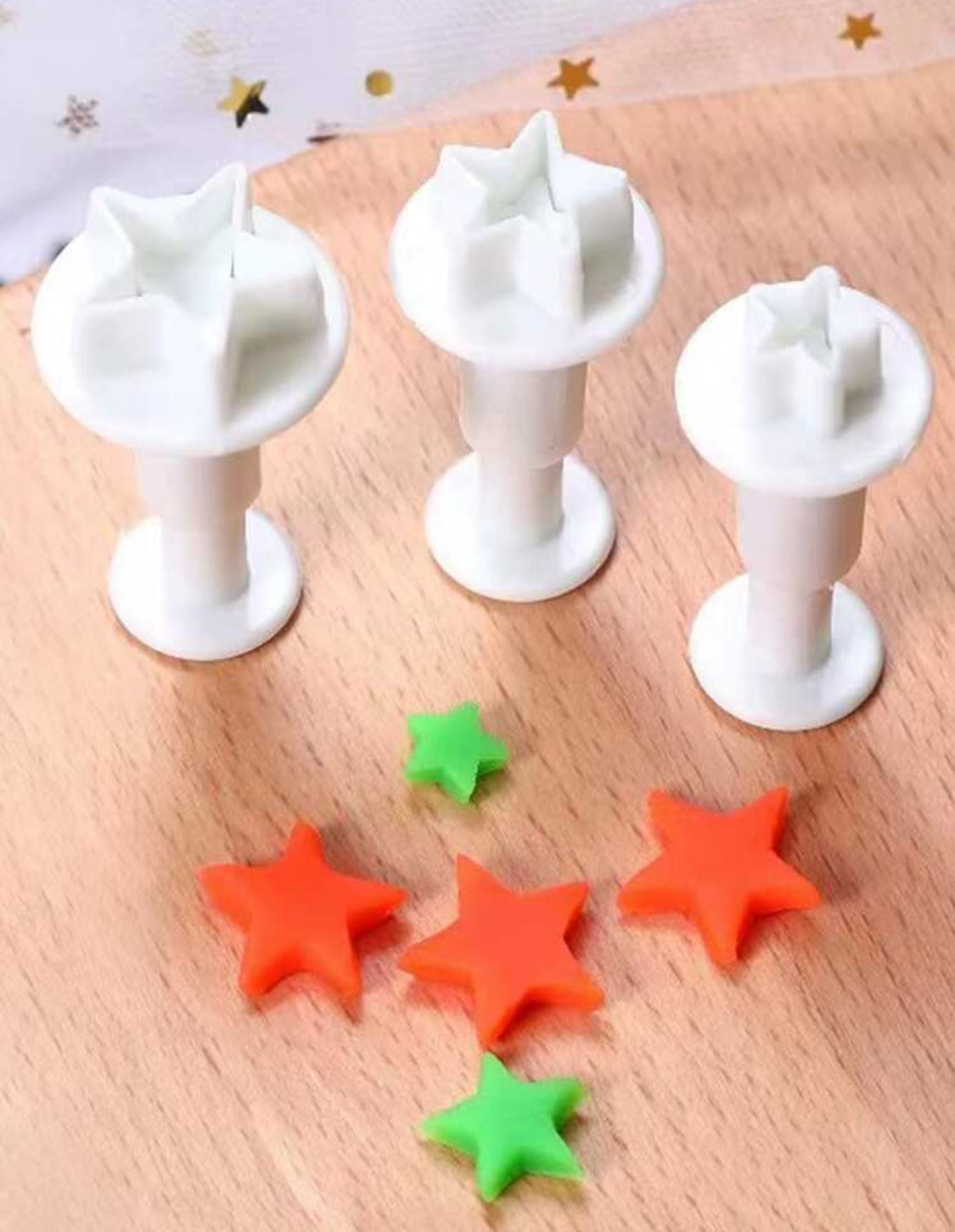 Cortador kawaii en forma de estrellas (3 tamaños diferentes)