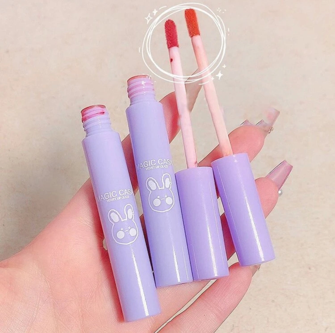 Lipgloss conejito lila (5 pzs)