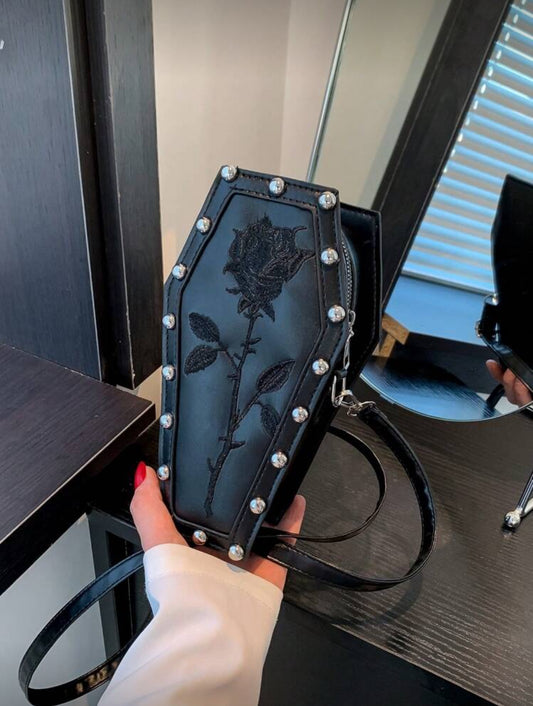 Crossbody Ataúd Rosa con Diamantes Premium