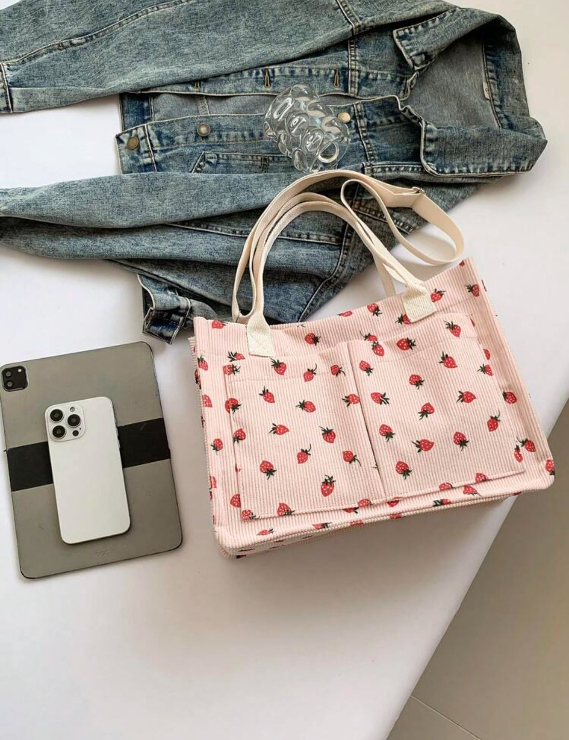 Bolsa Tote tipo morral Rosita Fresita Pink