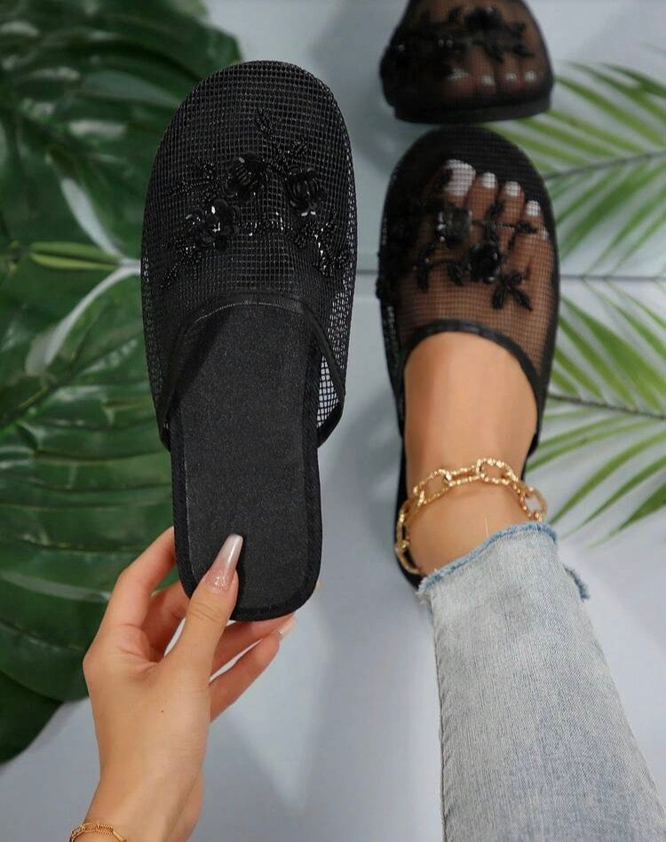 Chanclas negras para dama…