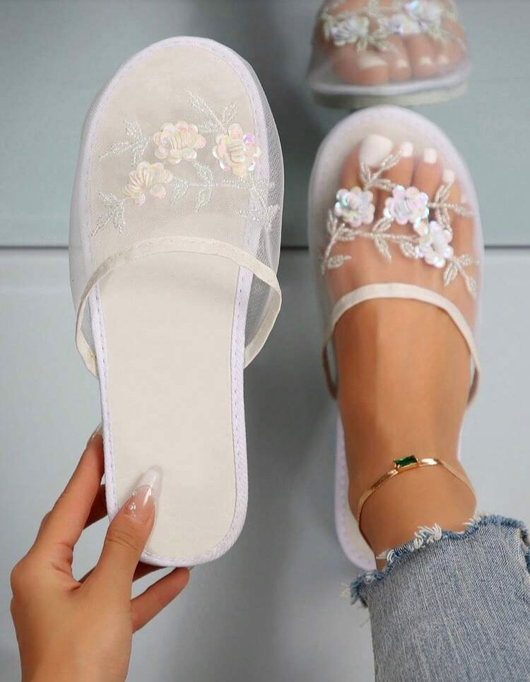 Chanclas blancas para dama…