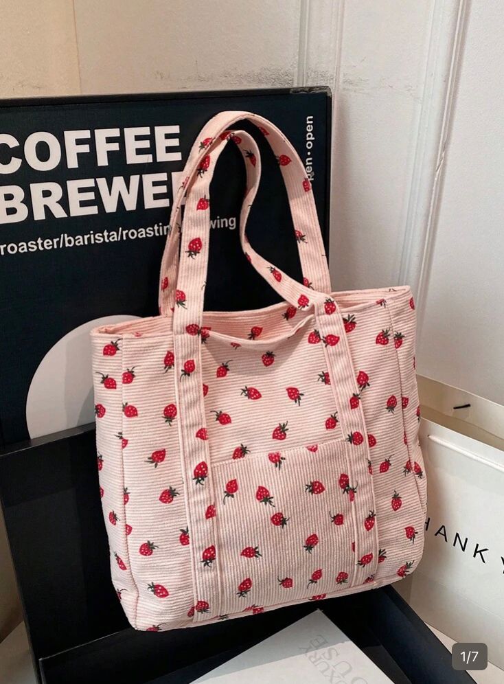 Bolsa con estampado de fresa (rosa)